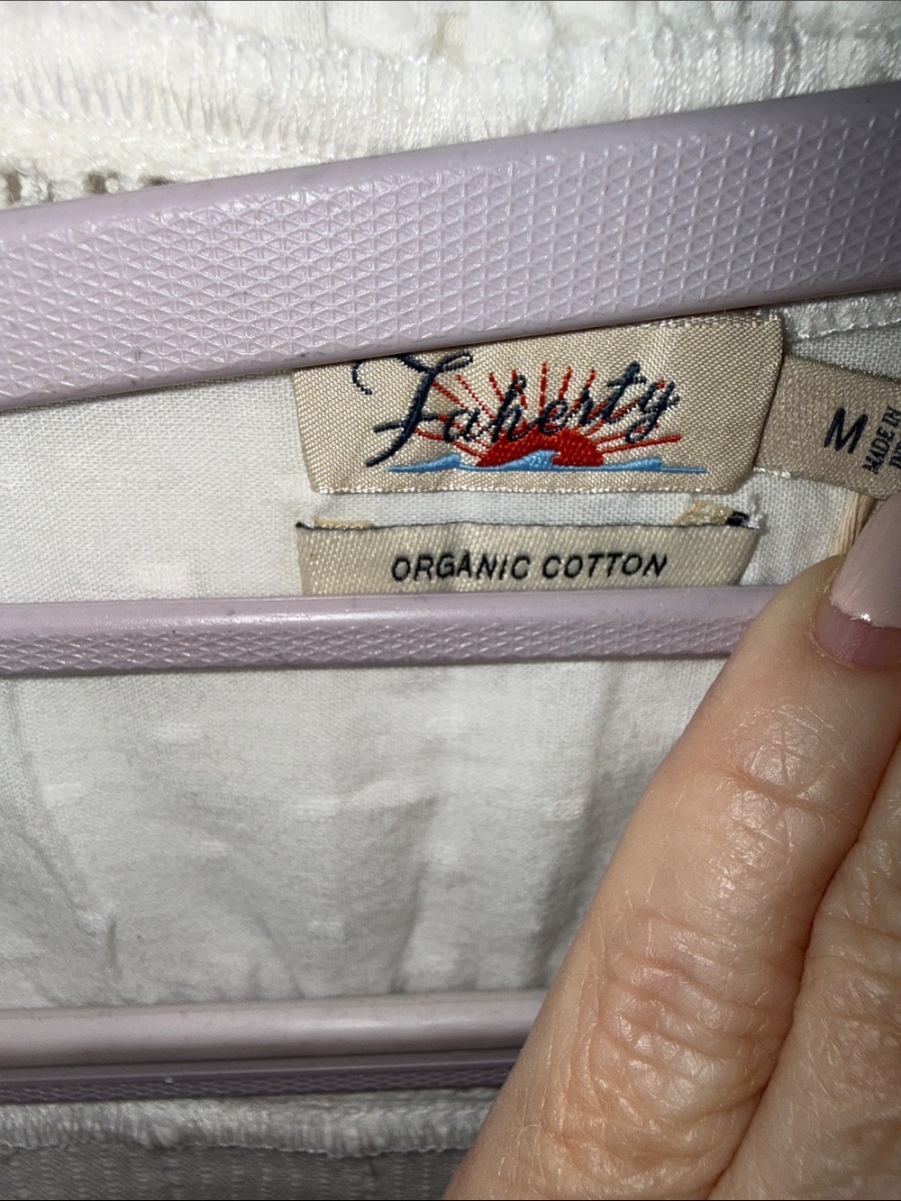 Faherty Ivory Ruffled Button-Front Blouse - Picture 4 of 7
